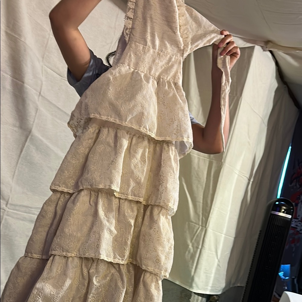 Elegant Cream Tiered Dress